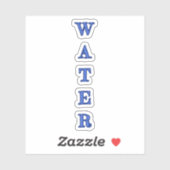 Blauw Water Woord Sticker (Vel)
