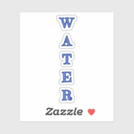 Blauw Water Woord Sticker