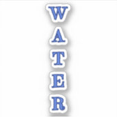 Blauw Water Woord Sticker (Voorkant)