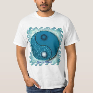 Blauw Water Yin Yang t-shirt
