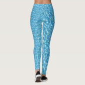 Blauw Water Zwembad Golven Leggings (Achterkant)