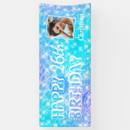 Blauw Water Zwembad Party Strand Party Zomer Party Spandoek (Verticaal)
