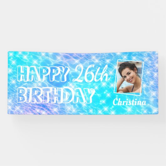 Blauw Water Zwembad Party Strand Party Zomer Party Spandoek (Horizontaal)