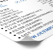 Blauw water, zwembad schoonmaken Adverteren Poster (Hoek)