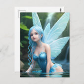 Blauw waterbad briefkaart (Voorkant / Achterkant)