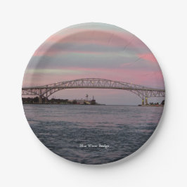 Blauw waterbrugpapier bord