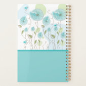 Blauw Watercolor Bloemstuk Aanpasbaar Planner (Achterkant)