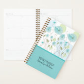 Blauw Watercolor Bloemstuk Aanpasbaar Planner (Display)