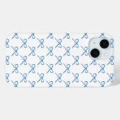 Blauw Watercolor Boog Patroon Case-Mate iPhone Case (Achterkant (horizontaal))