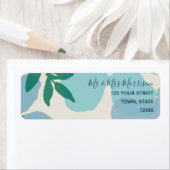 Blauw Watercolor Retouradres Etiket (Insitu)