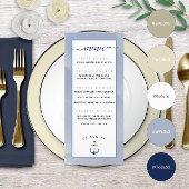 ⚓ Blauw Watercolor Strand Bruiloft Menu