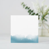 Blauw Watercolor Vierkant Trouwkaart Kaart (Staand voorkant)
