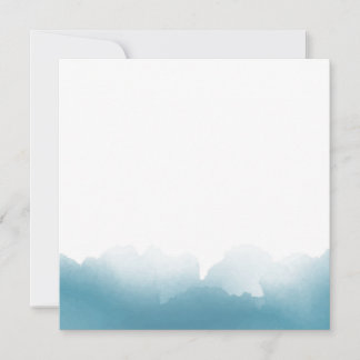 Blauw Watercolor Vierkant Trouwkaart Kaart
