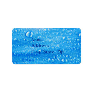 Blauw Waterdruppel Adreslabel Etiket