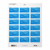 Blauw Waterdruppel Adreslabel Etiket (Full Sheet)