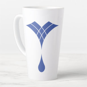 blauw waterdruppel ontwerp latte mok