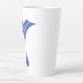 blauw waterdruppel ontwerp latte mok (Voorkant)