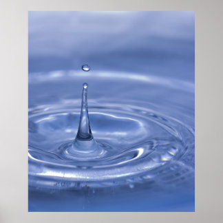 Blauw waterdruppeltje Poster