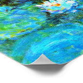 Blauw watergelieerd, kunstschilderij poster (Hoek)