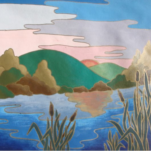 Blauw waterlandschap abstract tegenwoordig legpuzzel