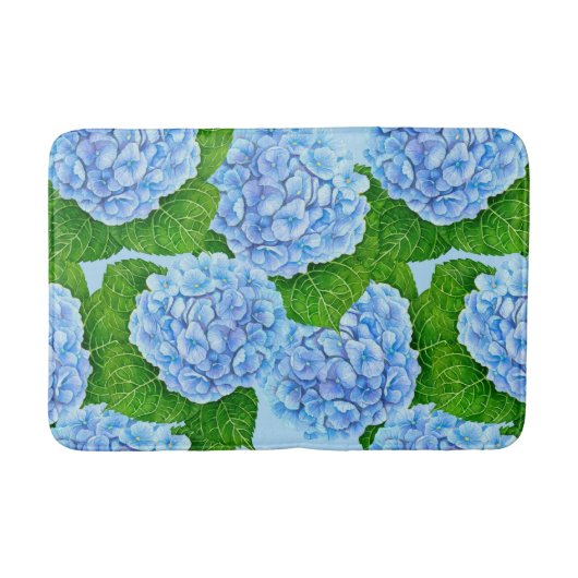 Blauw waterolieringspatroon badmat (Voorkant)
