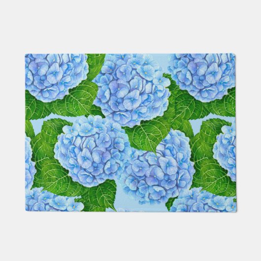 Blauw waterolieringspatroon deurmat (Voorkant)