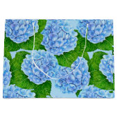 Blauw waterolieringspatroon groot cadeauzakje (Voorkant)