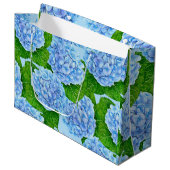 Blauw waterolieringspatroon groot cadeauzakje (Voorkant Gekanteld)