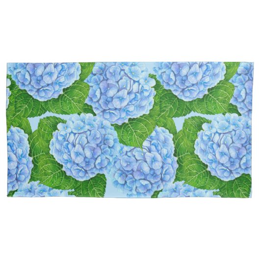 Blauw waterolieringspatroon kussensloop (Voorkant-Links)