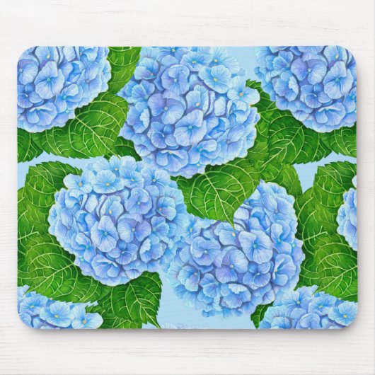 Blauw waterolieringspatroon muismat (Voorkant)