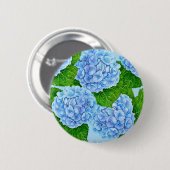 Blauw waterolieringspatroon ronde button 5,7 cm (Voorkant /achterkant)