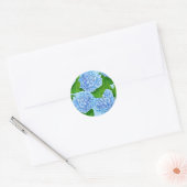 Blauw waterolieringspatroon ronde sticker (Envelop)