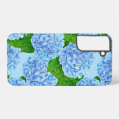 Blauw waterolieringspatroon samsung galaxy hoesje (Achterkant horizontaal)