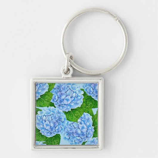 Blauw waterolieringspatroon sleutelhanger (Voorkant)