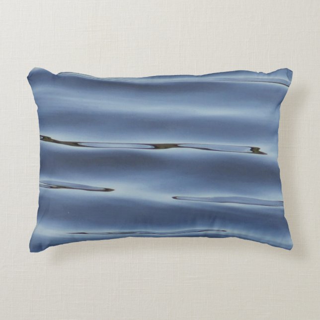 Blauw waterpatroon accent kussen (Voorkant)