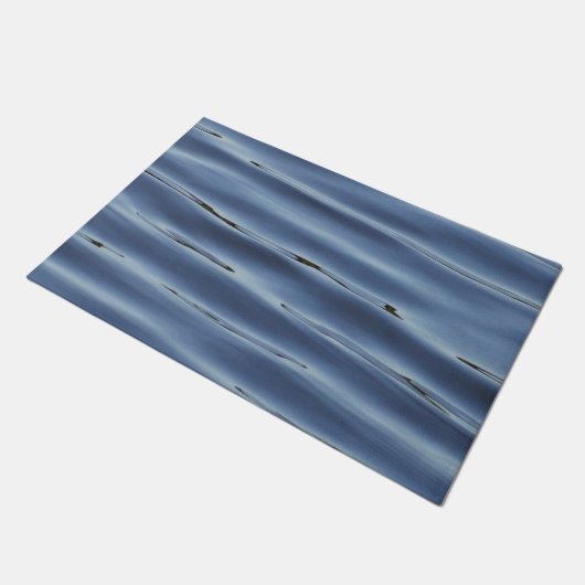 Blauw waterpatroon deurmat (Schuin)