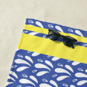 Blauw Waterpatroon Strepen Retro Kano Otter Naam Strandlaken (In situ)