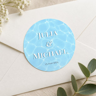 Blauw Waterstrand & Bestemming Trouwdag Oceaan The Ronde Sticker