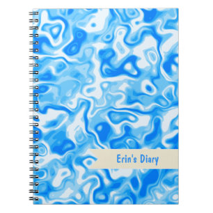 Blauw watertextuurdagboek / tijdschrift / notitieb notitieboek