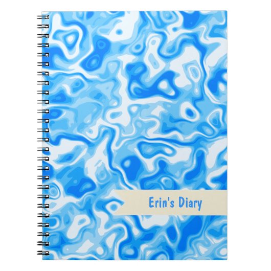 Blauw watertextuurdagboek / tijdschrift / notitieb notitieboek (Voorkant)