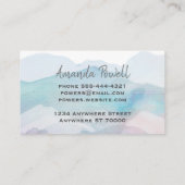  blauw waterverf abstract artistiek visitekaartje (Achterkant)