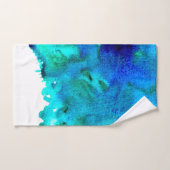 Blauw waterverf abstract oceaanontwerp bad handdoek (Handdoek)