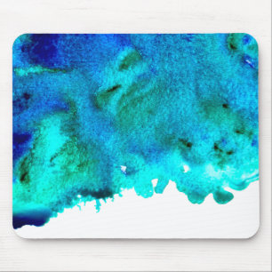 Blauw waterverf abstract oceaanontwerp muismat