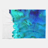 Blauw waterverf abstract oceaanontwerp theedoek (Horizontaal)