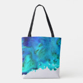 Blauw waterverf abstract oceaanontwerp tote bag (Achterkant)