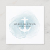 Blauw Waterverf Anchor Visitekaartje (Voorkant)