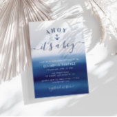 blauw waterverf ankerbaby shower kaart