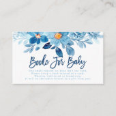 Blauw Waterverf Baby shower Boek aanvragen Informatiekaartje (Voorkant)