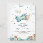  blauw Waterverf Baby shower jongen Kaart (Voorkant)