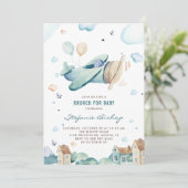  blauw Waterverf Baby shower jongen Kaart (Staand voorkant)